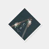 Serviette En Papier Boho Floral Mariage (Coin)