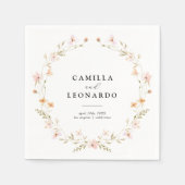 Serviette En Papier Boho Floral Mariage (Devant)