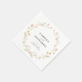 Serviette En Papier Boho Floral Mariage (Coin)