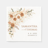 Serviette En Papier Boho Floral Mariage | Terracotta Calla Lily (Devant)