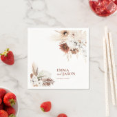 Serviette En Papier Boho Floral Pampas Grass Mariage Napkins (En situation)