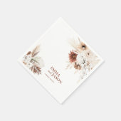 Serviette En Papier Boho Floral Pampas Grass Mariage Napkins (Coin)
