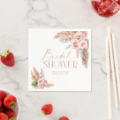 Serviette En Papier Boho Floral Pampas Rose Gold (En situation)