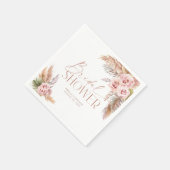 Serviette En Papier Boho Floral Pampas Rose Or (Coin)