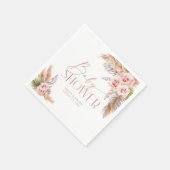 Serviette En Papier Boho Floral Pampas Rose Plaques de papier or (Coin)
