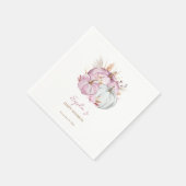 Serviette En Papier Boho Floral Petit Baby shower Citrouille rose (Coin)