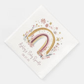 Serviette En Papier Boho Floral Rainbow Baby Sprinkle (Coin)