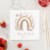 Serviette En Papier Boho Floral Rainbow Baby Sprinkle Luncheon (En situation)