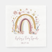 Serviette En Papier Boho Floral Rainbow Baby Sprinkle Luncheon (Devant)