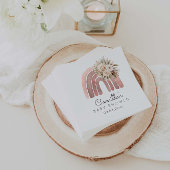 Serviette En Papier Boho Floral Rainbow Girl Baby shower