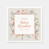 Serviette En Papier Boho Floral Rustic Chic Botanique Baby shower (Devant)