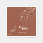 Serviette En Papier Boho Floral Terracotta Mariage serviettes (Devant)