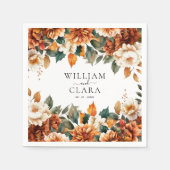 Serviette En Papier Boho Floral Terracotta Watercolor Wedding (Devant)