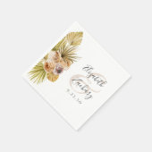 Serviette En Papier Boho Floral Tropical Earth Tones Mariage (Coin)