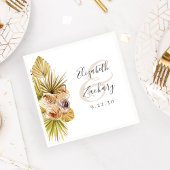 Serviette En Papier Boho Floral Tropical Earth Tones Mariage