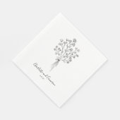 Serviette En Papier Boho Flower Line Art Dessin Mariage personnalisé (Coin)