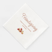 Serviette En Papier Boho Foliing Friendsgiving moderne Thanksgiving (Coin)