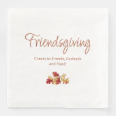 Serviette En Papier Boho Foliing Friendsgiving moderne Thanksgiving (Devant)