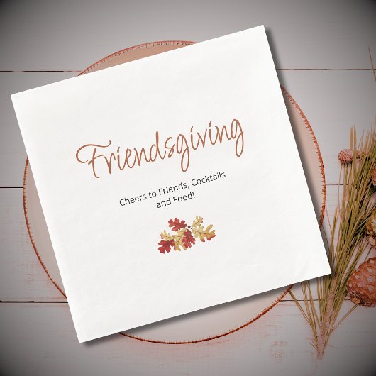 Serviette En Papier Boho Foliing Friendsgiving moderne Thanksgiving