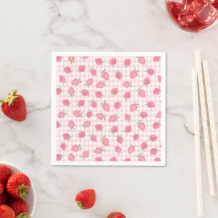 Serviette En Papier Boho fraise Berry Sweet Anniversaire