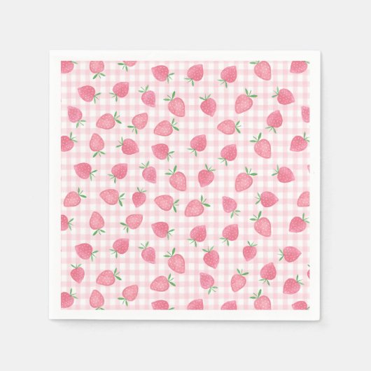 Serviette En Papier Boho fraise Berry Sweet Anniversaire (Devant)
