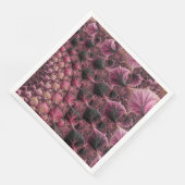 Serviette En Papier Boho Funky Éclectique Rose Noir Abstrait Fractal (Coin)