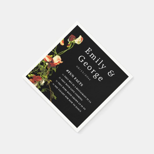 Serviette En Papier Boho Green Bourgogne Rose Black Floral Mariage (Coin)