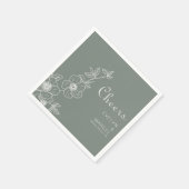 Serviette En Papier Boho Green Destination Floral Mariage Cheveux (Coin)