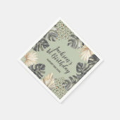 Serviette En Papier Boho Green Sage Wild One Birday Paper Napkin (Coin)