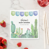 Serviette En Papier Boho Green Taco Fiesta Cactus Baby shower (En situation)