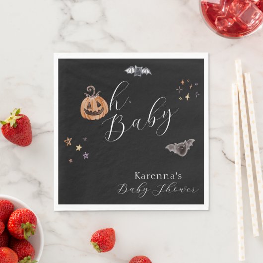 Serviette En Papier Boho Halloween Genre Neutre Oh Baby shower (En situation)