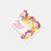 Serviette En Papier Boho harde fleurs d'aquarelle ressort graduation (Coin)