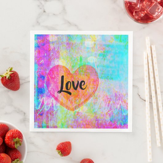 Serviette En Papier Boho Heart Love (En situation)