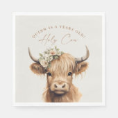 Serviette En Papier Boho Highland Cow Anniversaire de enfant Party (Devant)