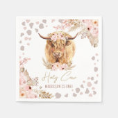 Serviette En Papier Boho Holy Cow Highland Pampas 1er Anniversaire (Devant)