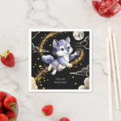 Serviette En Papier Boho Howling Wolf Anniversaire (En situation)