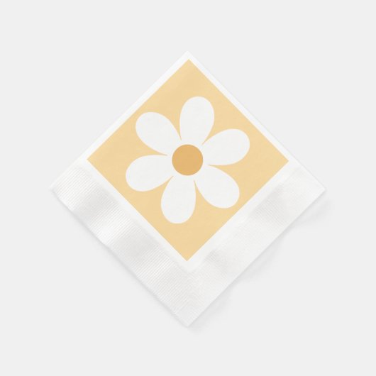 Serviette En Papier Boho jaune marguerite rétro (Coin)
