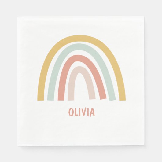 Serviette En Papier Boho Kids Rainbow (Devant)