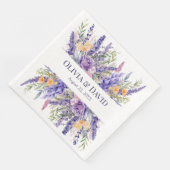 Serviette En Papier Boho Lilac Aquarelle Fleur sauvage Mariage (Coin)