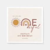 Serviette En Papier Boho Little Miss Onederful 1er anniversaire (Devant)