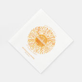 Serviette En Papier Boho Little Ray of Sunshine Orange Aquarelle Solei (Coin)