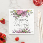 Serviette En Papier Boho Magenta rose violet Mariage Floral jamais apr (En situation)
