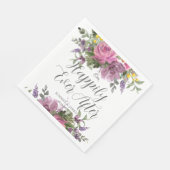 Serviette En Papier Boho Magenta rose violet Mariage Floral jamais apr (Coin)