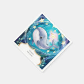 Serviette En Papier Boho Magic Blue Whale Anniversaire (Coin)
