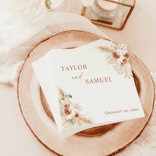 Serviette En Papier Boho Mariage Cocktail Papier Napkin