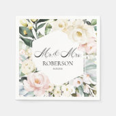 Serviette En Papier Boho Mariage de cadre fleuri (Devant)