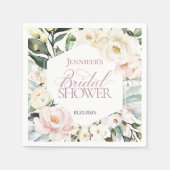 Serviette En Papier Boho Mariage de cadre fleuri (Devant)