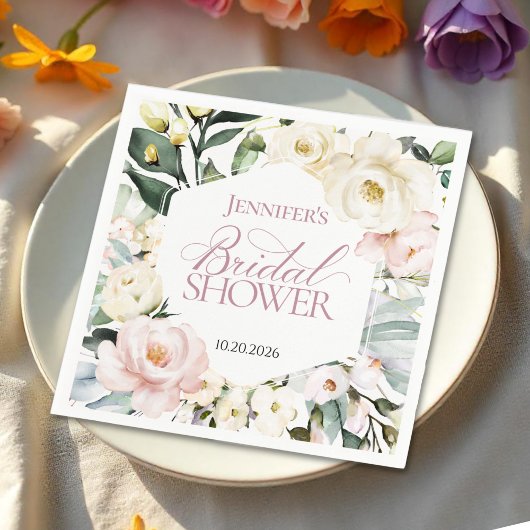 Serviette En Papier Boho Mariage de cadre fleuri