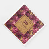 Serviette En Papier Boho Marsala Blush Gold de luxe 50e anniversaire (Coin)