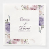 Serviette En Papier Boho Mauve et Lilac Floral Mariage (Devant)